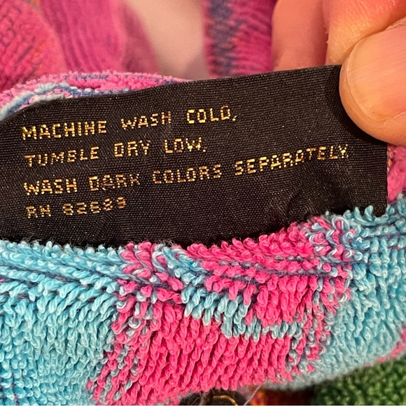 VINTAGE CYPRESS BY JUANA HEAVY COTTON TERRY BATH ROBE SUNRISE PINEAPPLE ONE SIZE - Picture 13 of 16